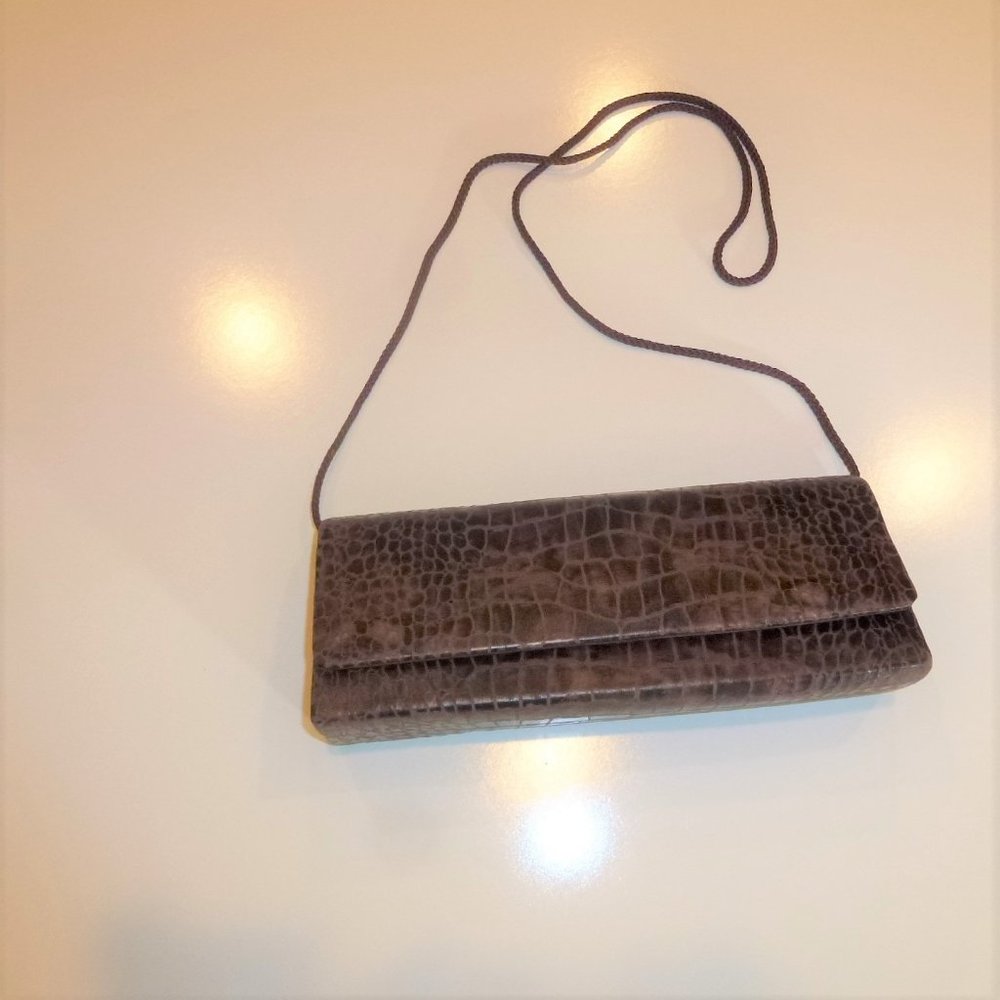Expressions NYC Faux Alligator Skin Handbag/Clutch